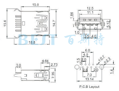 usb3.0插座_USB-A-08 3.0_產(chǎn)品簡介